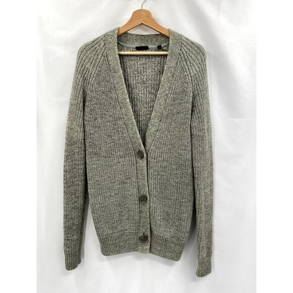 ATM Gray Chunky Knit Cardigan Sweater - Picture 1 of 4